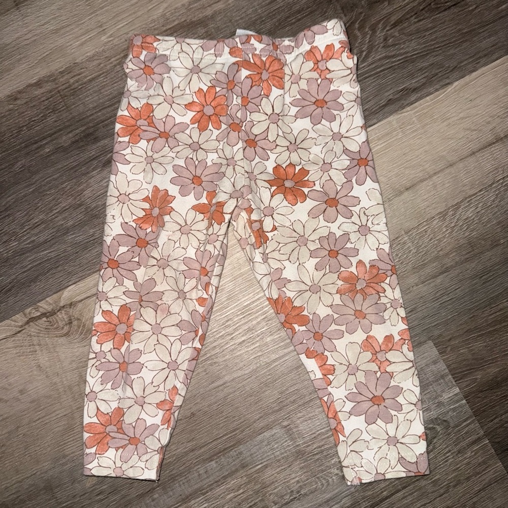Carter's Kids Leggings with Orange and Purple Floral Design